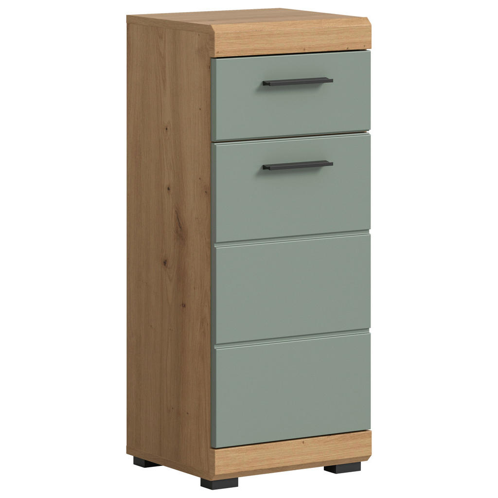 MID.YOU SPODNÁ SKRINKA, šalviovozelená, farba duba, 37/88/31 cm.