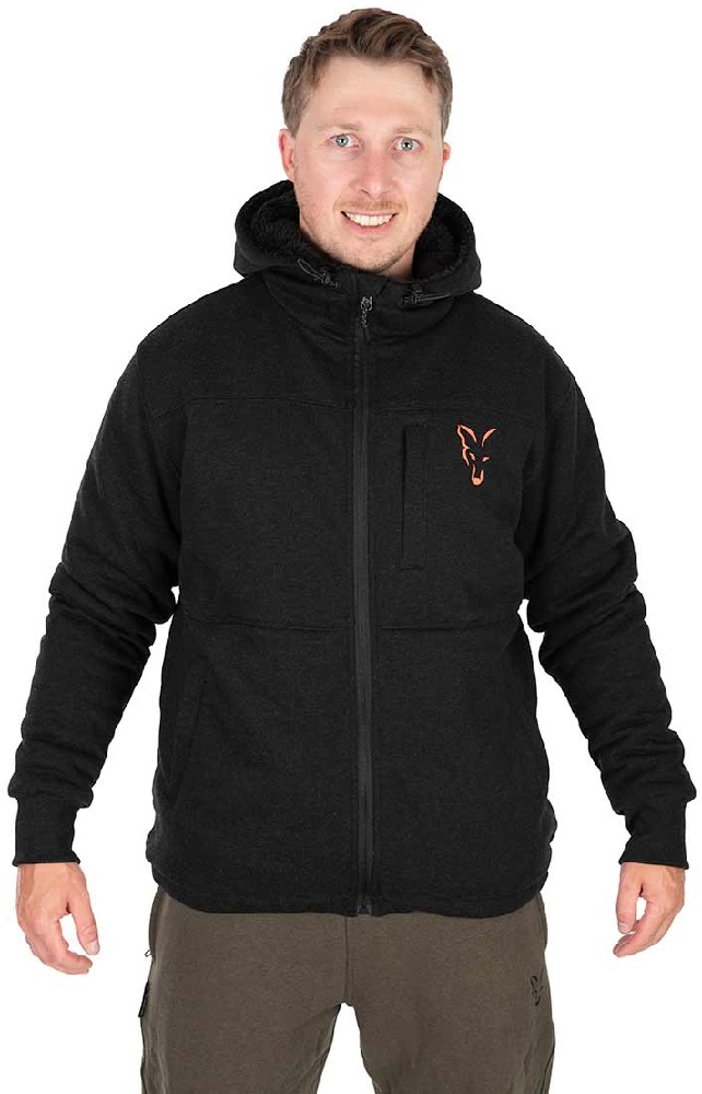 Fox bunda collection sherpa jacket black orange - xl.