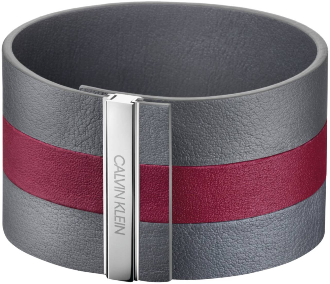 Calvin Klein Šedočervený kožený náramok Rebel KJ9KAB09010 6 cm - XS.