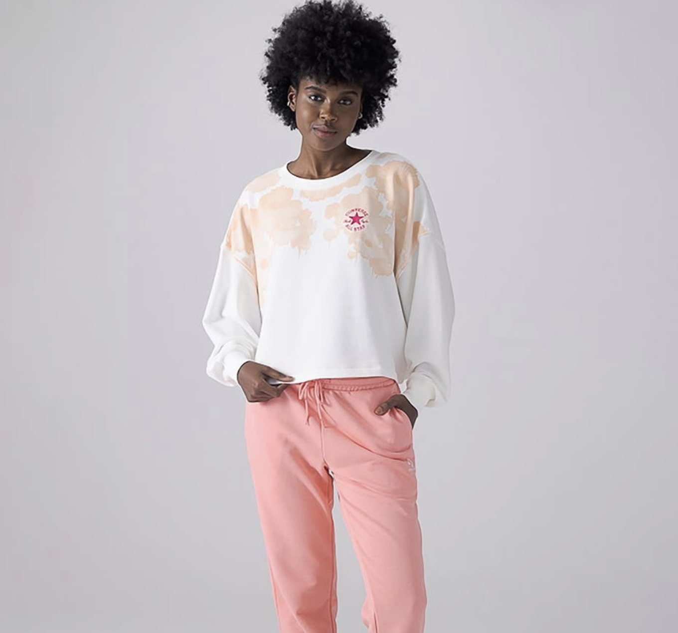 Converse CHUCK TAYLOR PATCH FLORAL FRENCH TERRY CREW L.