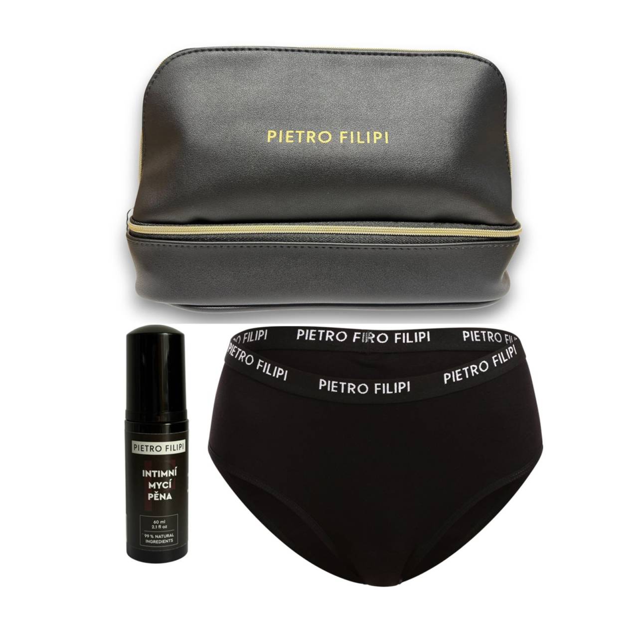 Dámska darčeková kosmetická taštička menštruačné nohavičky a intimny umývací pena  Pietro Filipi (4PTJVIG) M.