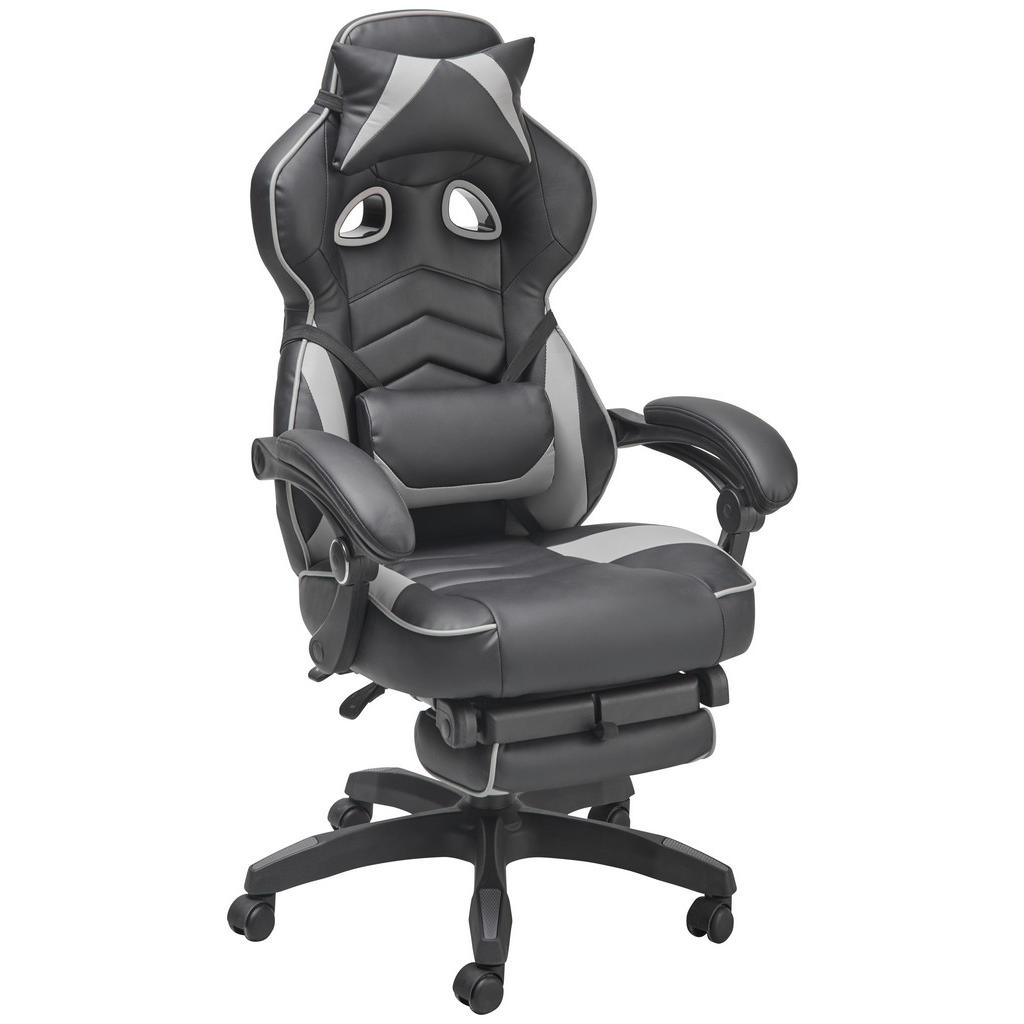 Livetastic HERNÁ STOLIČKA, vzhľad kože, mikrovlákno, sivá, čierna.