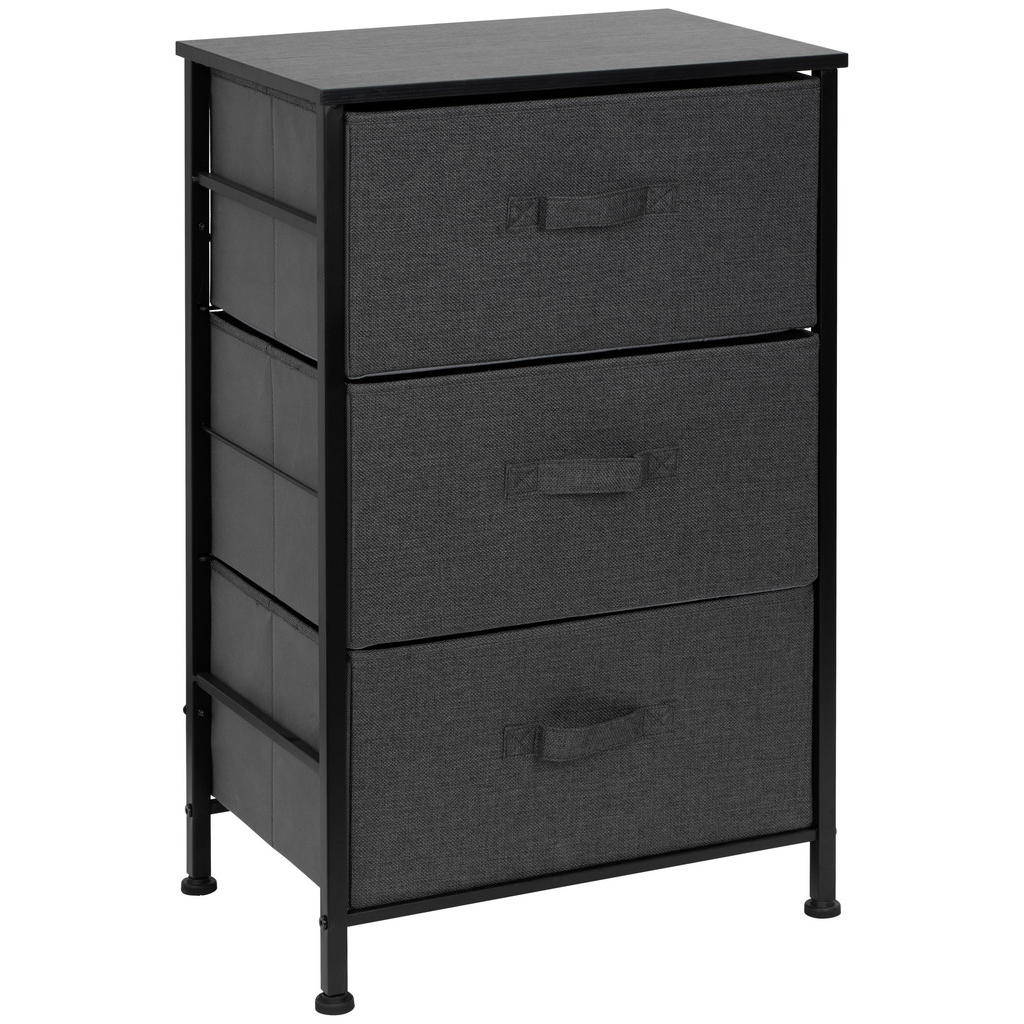 PBJ KOMODA, čierna, tmavosivá, 45/71.5/30 cm.