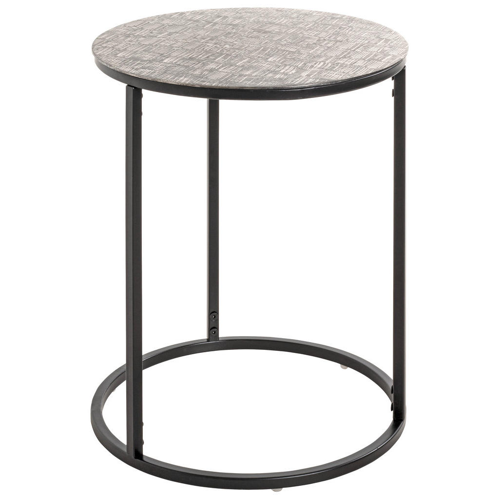 PRÍRUČNÝ STOLÍK, čierna, strieborná.