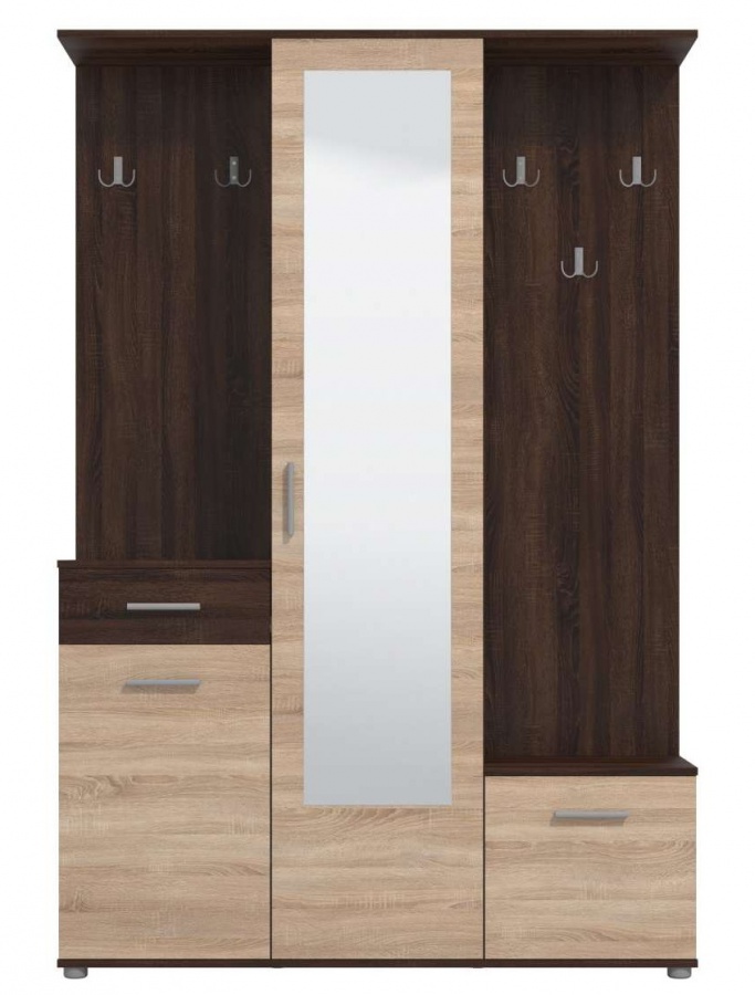 Predsieňová stena madeline - sonoma tmavá/dub sonoma.

 

Policové časti skriniek poslúži na odloženie obuvi a na háčiky odložíte bundy, kabáty alebo šatky.

 

Predsieňovú zostavu Madeline v inom farebnom prevedení nájdete nižšie v súvisiacich produktoch.