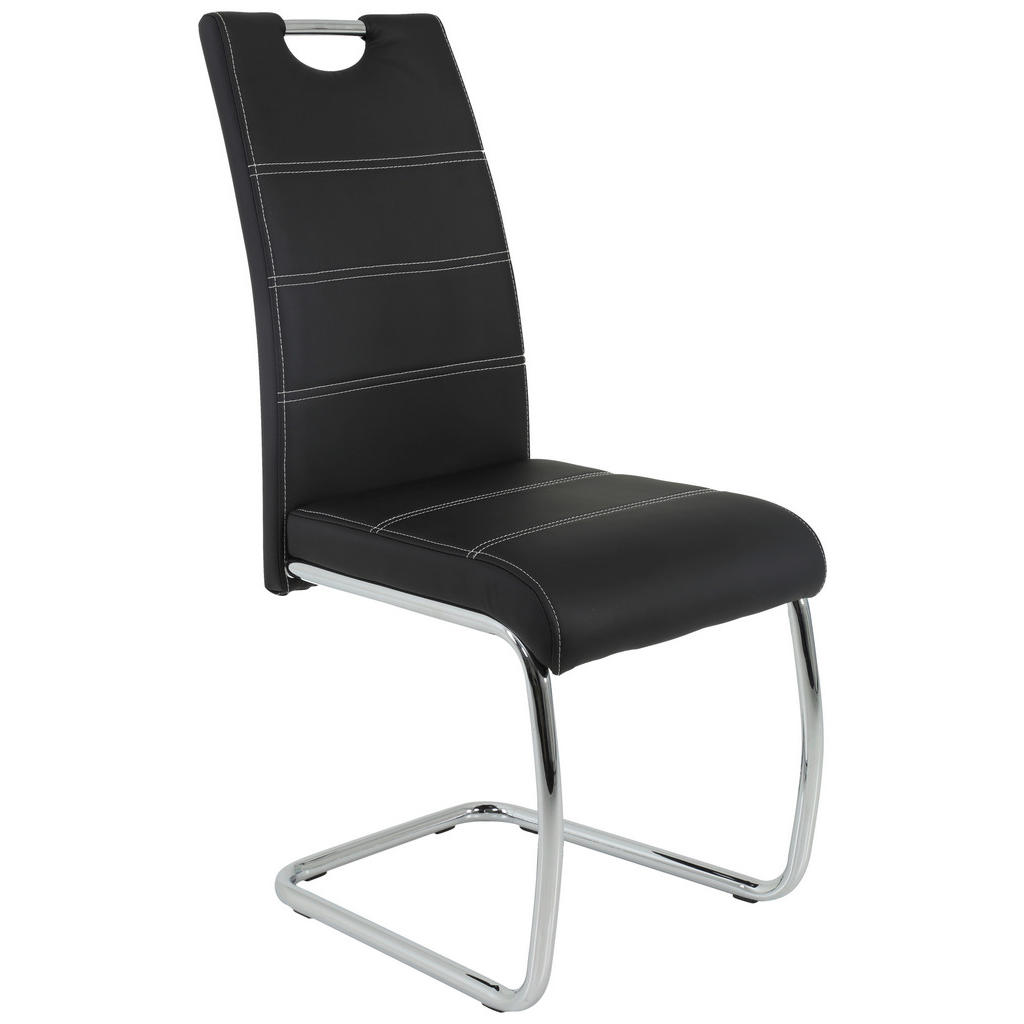 Carryhome STOLIČKA S PRUŽNÝM PODNOŽÍM, vzhľad kože, čierna.