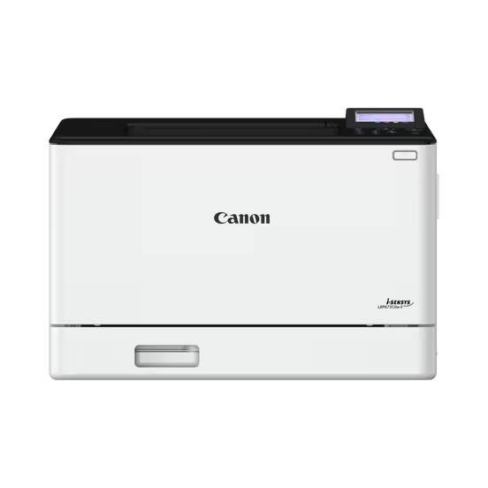 Canon i-SENSYS LBP673Cdw II 7186C007 laserová tlačiareň.


TLAČIAREŇ
Technológia tlače: Farebná laserová tlač
Rozlíšenie tlače: až 1200×1200dpi
Rýchlosť tlače:
* jednostranne: Až 33 str./min (A4), až 60 str./min (A5 na šírku)
* obojstranne: Až 29,5 obr./min (A4)
Doba zahrievania: cca 16,6 sekundy alebo menej od zapnutia
Doba vytlačenia prvého výtlačku:
* farebne: približne 8,37 sekundy alebo menej
* čiernobielo: približne 7,87 sekundy alebo menej
Jazyky tlačiarne: UFRII, PCL5c, PCL6, Adobe® PostScript3
Písma: 45 písiem PCL, 136 písiem PS
Okraje tlače: 5mm hore, dole, vľavo a vpravo

MANIPULÁCIA S MÉDIAMI
Vkladanie papiera (štandardné):
* zásobník na 250 listov
* viacúčelový zásobník s kapacitou 50 listov
Výstup papiera: 150 listov
Typy médií: Bežný papier, recyklovaný papier, silný papier, tenký papier, farebný papier, papier s povrchovou úpravou, dierovaný papier, štítok, pohľadnice, obálka
Veľkosti médií: A4, A5, A5 (na šírku), A6, B5, Legal, Letter, Executive, Statement, OFFICIO, B-OFFICIO, M-OFFICIO, GLTR, GLGL, Foolscap, 16K, pohľadnice, kartotéčny lístok, obálka (COM10, DL, C5, Monarch), užívateľské veľkosti: minimálne 76 × 127 mm až maximálne 216,0 × 356,0 mm
Gramáže médií:
* Zásobník: 60 až 163 g/m2 (až 200 g/m2 u papiera s povrchovou úpravou)
* Viacúčelový zásobník: 60 až 176 g/m2 (až 200 g/m2 u papiera s povrchovou úpravou)

VŠEOBECNÉ
Podporované operačné systémy: Windows; macOS; Linux
Rozhranie: USB 2.0 Hi-Speed, 10BASE-T/100BASE-TX/1000Base-T, Wi-Fi – 802.11b/g/n, bezdrôtové priame pripojenie
Pracovné zaťaženie: maximálne 50000 strán za mesiac
Rýchlosť procesora: 1200 MHz
Pamäť: 1GB
Úložisko: 4GB
Displej: LCD displej s 5 riadkami

Napájanie: 220–240 V (±10 %), 50/60 Hz (±2 Hz)
Spotreba energie:
* maximálne cca 1380W
* pohotovostný režim cca 24W
* režim spánku cca 1W
* typická spotreba elektrickej energie (TEC): 0,31kWh/týždeň
Hlučnosť: Pri prevádzke 65dB alebo menej/Pohotovostný režim 36dB alebo menej
Náhradné kazety:
* 069 čierna (2 100 strán)
* 069H čierna (7 600 strán)
* 069 azúrová (1 900 strán)
* 069H azúrová (5 500 strán)
* 069 purpurová (1 900 strán)
* 069H purpurová (5 500 strán)
* 069 žltá (1 900 strán)
* 069H žltá (5 500 strán)

Rozmery (ŠxHxV): 425×427×300mm (so zásobníkmi)
Hmotnosť: cca 17,1kg