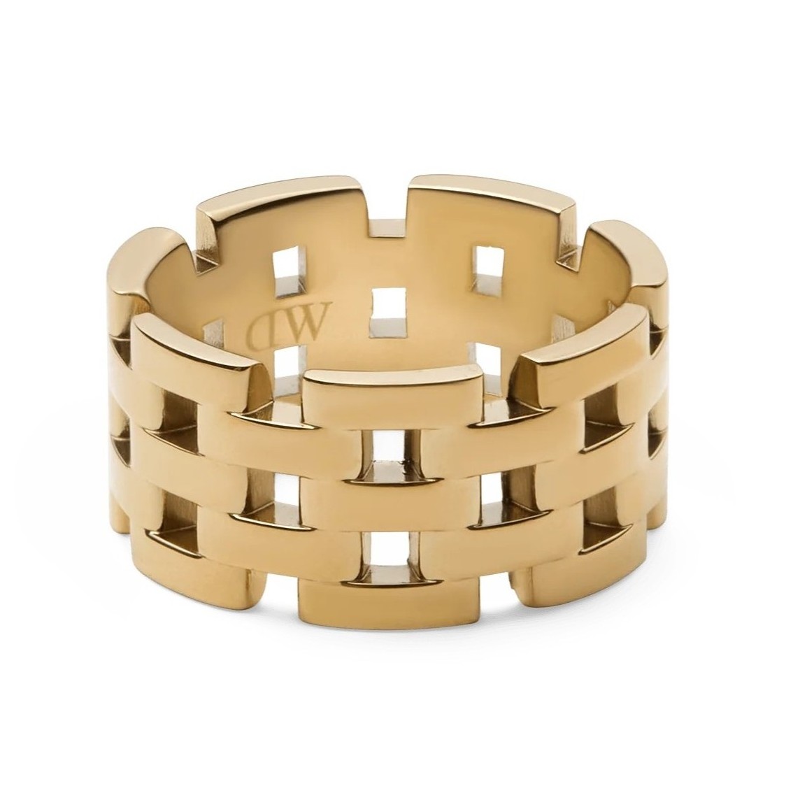 Daniel Wellington Úchvatný pozlátený prsteň z ocele 5-Link DW0040100 56 mm.