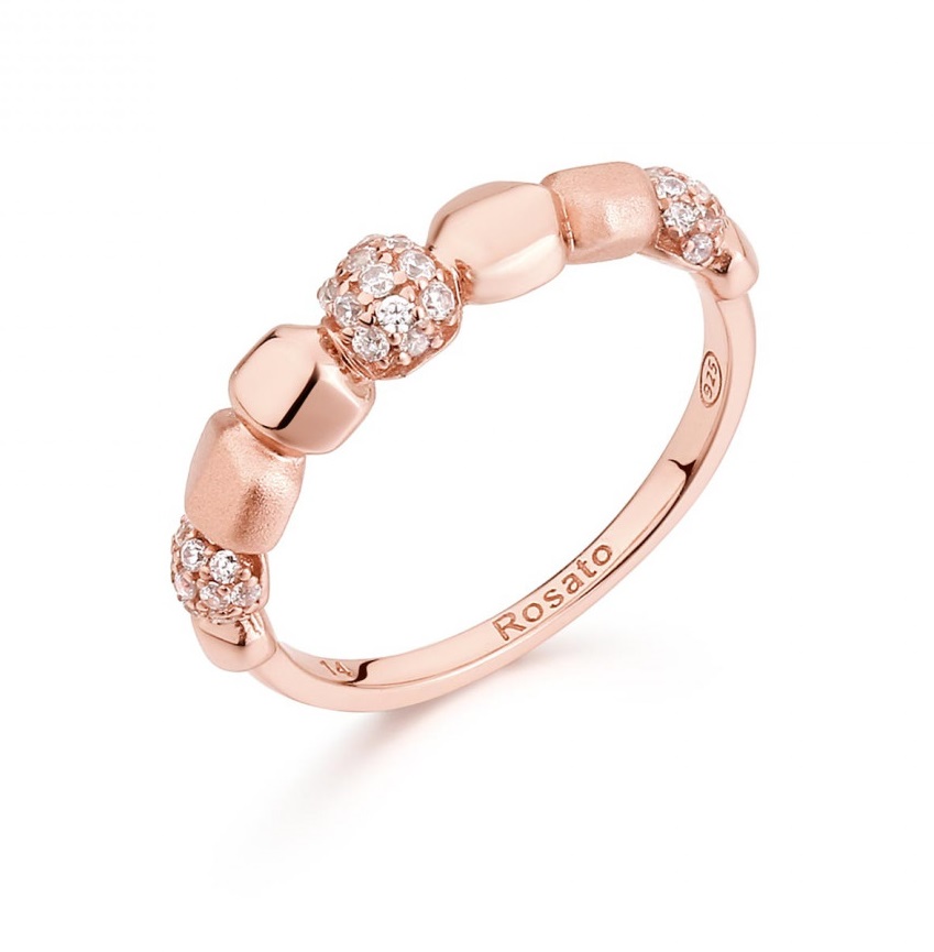 Rosato Originálny bronzový prsteň so zirkónmi Into the blue RZIB35 52 mm.