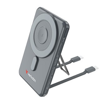 Verbatim, Power banka Charge ,n, Go se dvěma kabely, 5V, nabíjení telefonu, 32251, 5 000mAh, magnetické připevnění, šedá.