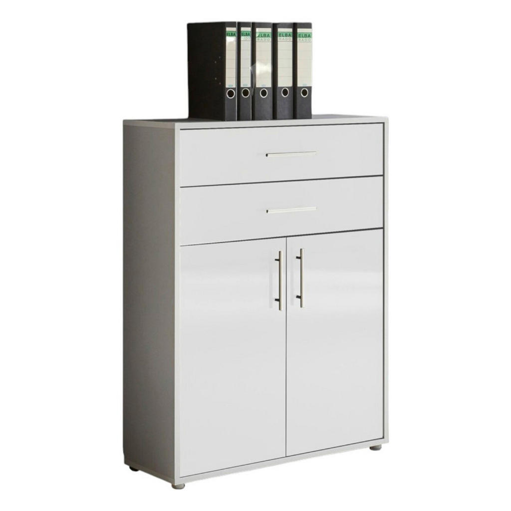 MID.YOU SKRINKA NA DOKUMENTY, sivá, biela s vysokým leskom, 84,5/114/33 cm.