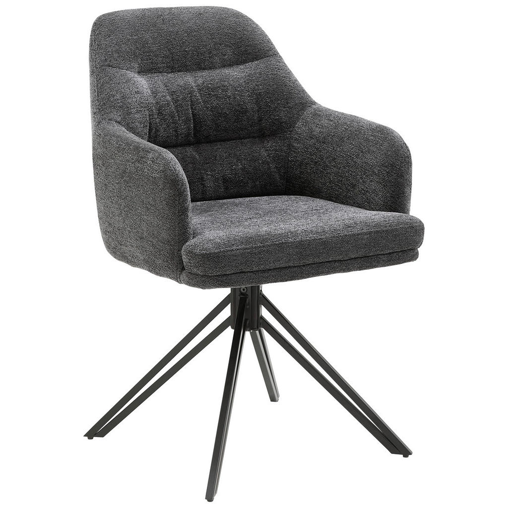 MID.YOU STOLIČKA S PODRÚČKAMI, mikrovlákno, antracitová.