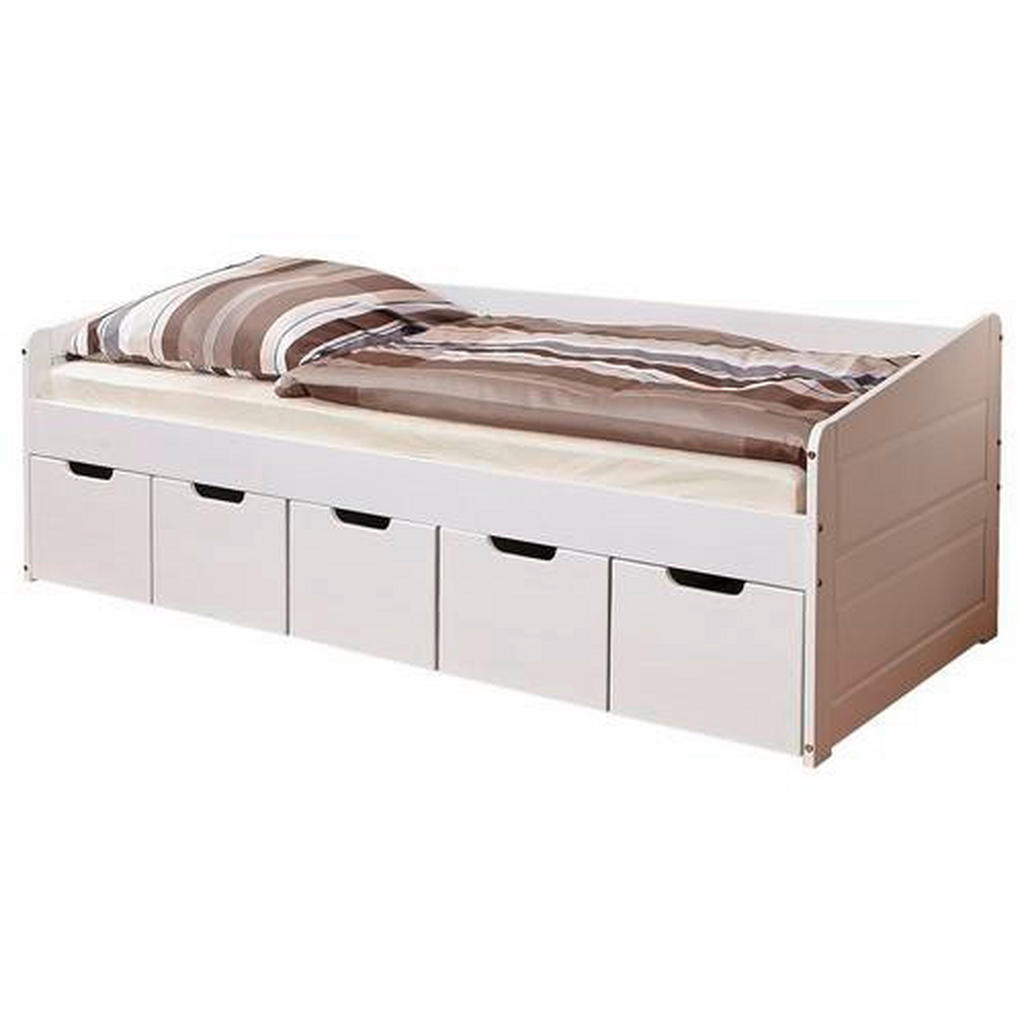 MID.YOU POSTEĽ S ÚLOŽNÝM PRIESTOROM, 90/200 cm biela.