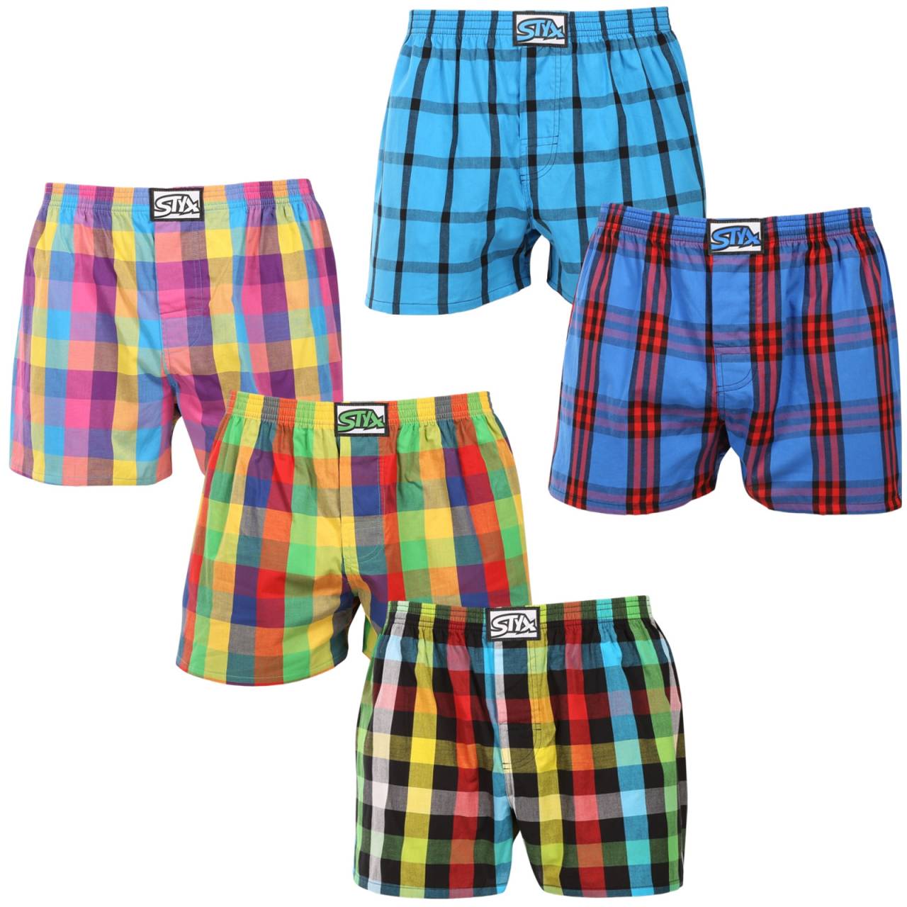 5PACK pánske trenky Styx klasická guma viacfarebné (5A0112456) S, trenírky.
Doprajte si štýl a pohodlie s pánskymi šortkami Styx v pestrých farbách a originálnom dizajne.
Mäkký materiál pre celodenné pohodlie
Šortky Styx sú vyrobené zo 100 % bavlny, ktorá ponúka mäkkosť a priedušnosť aj pri celodennom nosení.
Originálny dizajn a pohodlné nosenie
Šortky Styx vnesú do vášho šatníka hravosť a jedinečný štýl vďaka odvážnym farbám a originálnym potlačiam.
Prečo si zaobstarať šortky Styx?

Vyrobené v Českej republike s dôrazom na kvalitu a precíznosť.


Materiál zo 100 % bavlny pre mäkkosť a pohodlie.


Originálne a zábavné vzory, ktoré vás odlíšia.

Kvalita z Českej republiky, to je spodná bielizeň Styx
Spodná bielizeň Styx sa kompletne vyrába v Českej republike.
Ako sa starať o šortky Styx
Ak chcete zachovať kvalitu a pohodlie svojich šortiek, postupujte podľa týchto pokynov:

Pranie: Perte pri maximálnej teplote 30 °C, aby ste zachovali intenzívne farby a mäkkosť bavlny.


Sušenie: Neodporúčame sušenie v bubnovej sušičke, radšej ich nechajte voľne uschnúť na vzduchu.


Žehlenie: Šortky môžete žehliť pri nízkej teplote, aby mali hladký vzhľad.

Tip: Staňte sa expertom na údržbu spodnej bielizne vďaka tipom v našom článku a doprajte svojim obľúbeným kúskom starostlivosť, akú si zaslúžia.