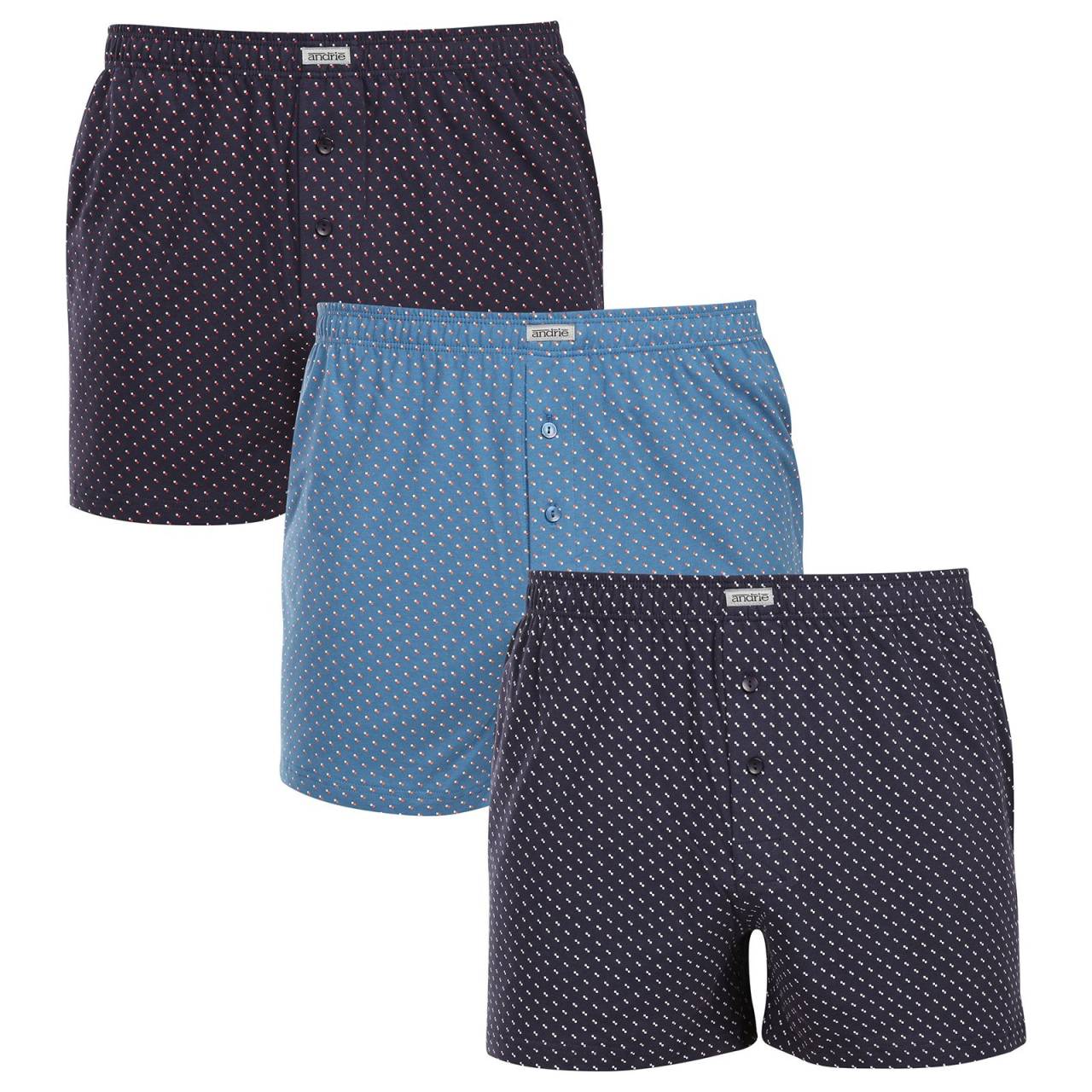 3PACK pánske trenky Andrie viacfarebné (PS 5834C) XL, trenírky.
Doplnite svoj šatník o pohodlný a štýlový kúsok.
Prémiový materiál pre celodenné pohodlie
Boxerky Andrie sú vyrobené zo 100 % bavlny, ktorá ponúka jemnosť a priedušnosť.
Elegantný dizajn a pohodlný strih
Boxerky majú diskrétne vzory v rôznych farbách, ktoré dodávajú šatníku moderný vzhľad a originalitu.
Prečo si kúpiť boxerky Andrie?

100% bavlna pre jemnosť a pohodlie.


Klasický voľný strih pre maximálny komfort.


Diskrétny dizajn, ktorý sa hodí na každú príležitosť.

Andrie ponúka české spodné prádlo pre mužov, ktorí vedia, čo chcú
Pánske boxerky Andrie vynikajú príjemnými materiálmi a kvalitným spracovaním.
Ako sa starať o boxerky Andrie
Aby si zachovali kvalitu a pohodlie, postupuj podľa týchto jednoduchých krokov:

Pranie: Per na maximálnej teplote 40 °C s jemnými pracími prostriedkami, aby materiál zostal mäkký a vzory intenzívne.


Sušenie: Boxerky nesušte v sušičke, odporúčame ich nechať voľne uschnúť.


Žehlenie: Pre hladký vzhľad môžete boxerky žehliť na nízkej teplote.

Tip: Staňte sa odborníkom na údržbu spodnej bielizne vďaka tipom v našom článku a doprajte svojim obľúbeným kúskom starostlivosť, ktorú si zaslúžia.