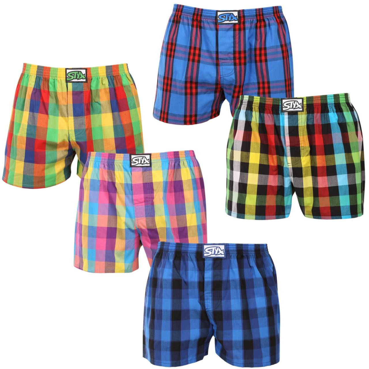 5PACK pánske trenky Styx klasická guma nadrozmer viacfarebné (5E0123456) 4XL, trenírky.
Doprajte si štýl a pohodlie s pánskymi šortkami Styx v pestrých farbách a originálnom dizajne.
Mäkký materiál pre celodenné pohodlie
Šortky Styx sú vyrobené zo 100 % bavlny, ktorá ponúka mäkkosť a priedušnosť aj pri celodennom nosení.
Originálny dizajn a pohodlné nosenie
Šortky Styx vnesú do vášho šatníka hravosť a jedinečný štýl vďaka odvážnym farbám a originálnym potlačiam.
Prečo si zaobstarať šortky Styx?

Vyrobené v Českej republike s dôrazom na kvalitu a precíznosť.


Materiál zo 100 % bavlny pre mäkkosť a pohodlie.


Originálne a zábavné vzory, ktoré vás odlíšia.

Kvalita z Českej republiky, to je spodná bielizeň Styx
Spodná bielizeň Styx sa kompletne vyrába v Českej republike.
Ako sa starať o šortky Styx
Ak chcete zachovať kvalitu a pohodlie svojich šortiek, postupujte podľa týchto pokynov:

Pranie: Perte pri maximálnej teplote 30 °C, aby ste zachovali intenzívne farby a mäkkosť bavlny.


Sušenie: Neodporúčame sušenie v bubnovej sušičke, radšej ich nechajte voľne uschnúť na vzduchu.


Žehlenie: Šortky môžete žehliť pri nízkej teplote, aby mali hladký vzhľad.

Tip: Staňte sa expertom na údržbu spodnej bielizne vďaka tipom v našom článku a doprajte svojim obľúbeným kúskom starostlivosť, akú si zaslúžia.