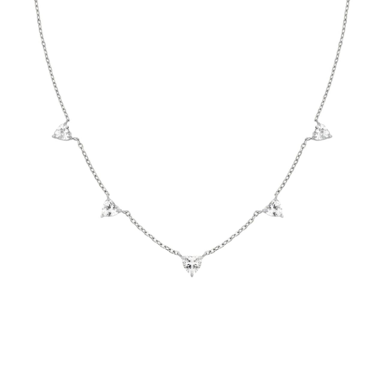 Rosefield Romantický oceľový náhrdelník so srdiečkami JNRHS-J1006.