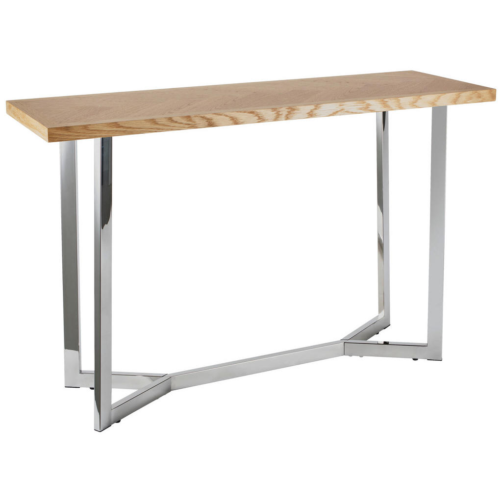 Livetastic KONZOLOVÝ STOLÍK, farba duba, farba ušľachtilej ocele, drevo, kov, kompozitné drevo, 120/78/40 cm.