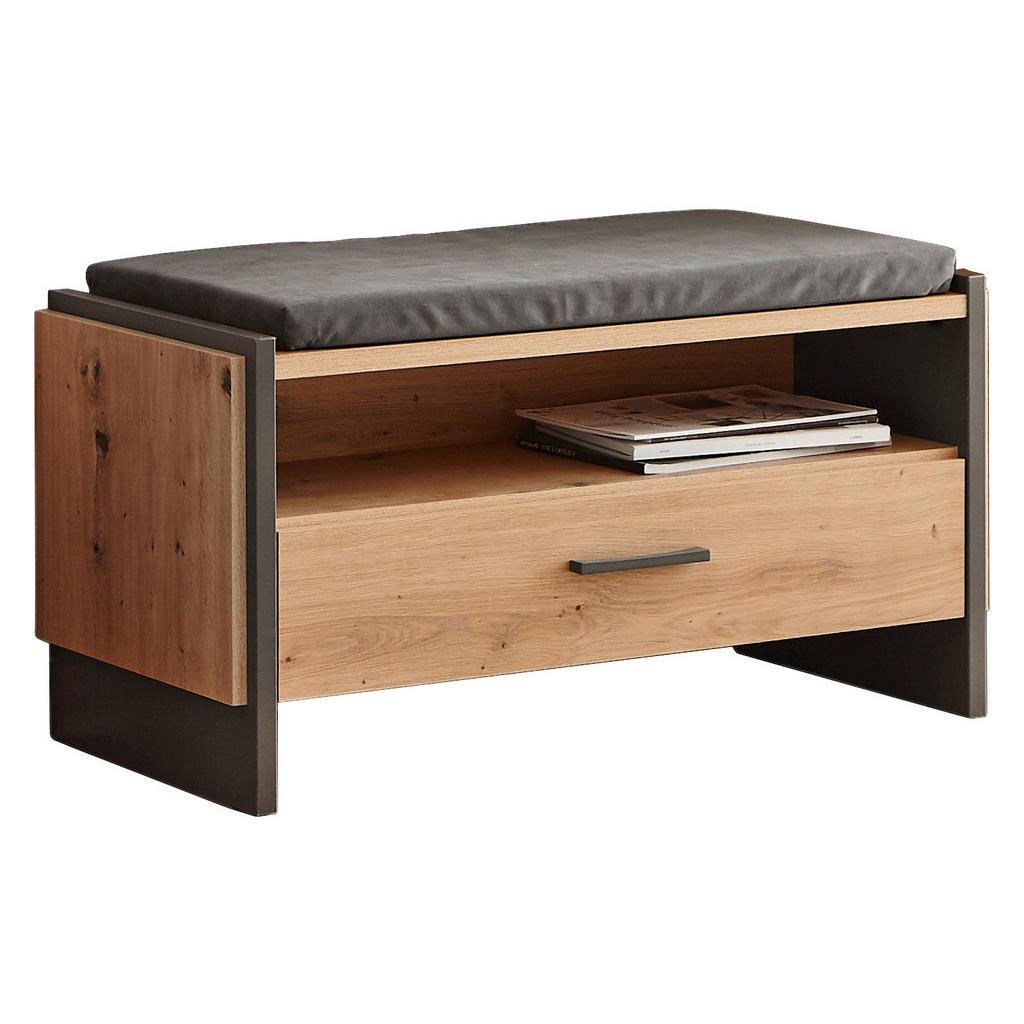 Hom`in LAVICA DO PREDSIENE, sivá, dub artisan, 87,1/47,9/41,3 cm.