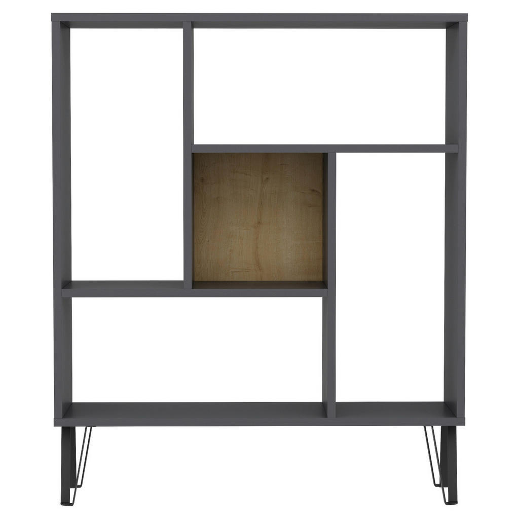 Livetastic REGÁL, antracitová, farba duba, 90/107,8/25 cm.