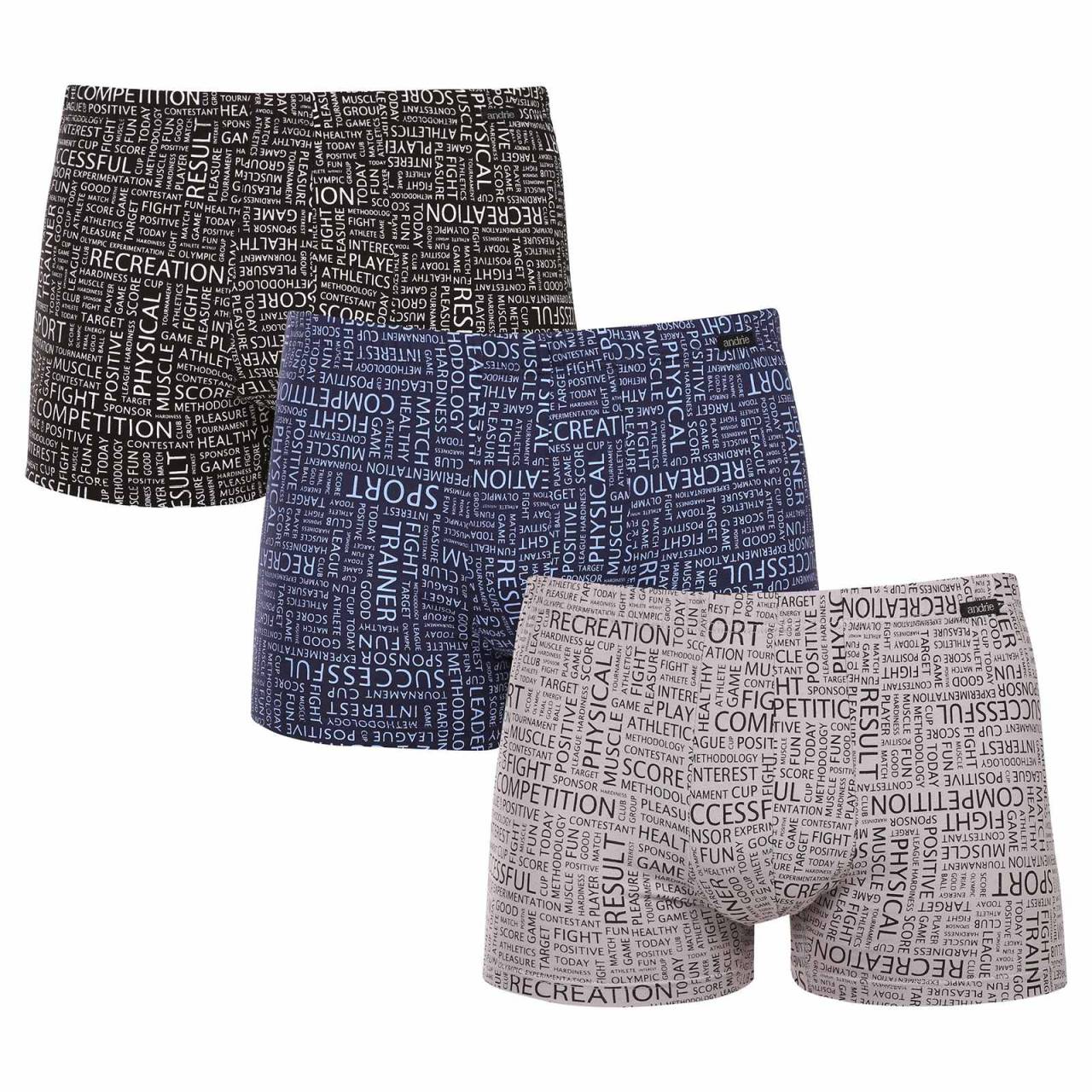 3PACK pánske boxerky Andrie viacfarebné (PS 5696) XL, trenky.
Hľadáte spodnú bielizeň, ktorá vám poskytne maximálne pohodlie, kvalitné spracovanie a zároveň vás nesklame ani svojim vzhľadom?
Kvalitný materiál, ktorý sa dobre nosí
Boxerky sú vyrobené z príjemnej zmesi bavlny s prímesou elastanu.
Moderný dizajn a klasický štýl
Boxerky majú pohodlný strih s dlhšími nohavičkami, ktoré oceníš pri každodennom nosení aj pri dlhšom sedení – nehrozí vyhrnutie ani odieranie.
Prečo vyskúšať boxerky Andrie

Pohodlný strih s dlhšími nohavičkami: Skvele sedia a držia tvar po celý deň bez zhrňovania.
Štýlový dizajn: Hravé, ale vkusné prevedenie, ktoré vám dodá šmrnc.
Kvalitný materiál: Kombinácia bavlny a elastanu pre ideálny pomer mäkkosti a pružnosti.

Andrie ponúka české spodné prádlo pre mužov, ktorí vedia, čo chcú
Pánske trenky Andrie vynikajú príjemnými materiálmi aj kvalitou spracovania.
Ako sa starať o pánske boxerky Andrie
Aby ti boxerky vydržali dlho v skvelom stave, odporúčame dodržiavať nasledujúce pokyny na údržbu.

Pranie: Boxerky odporúčame prať pri maximálnej teplote 40 °C.
Sušenie: Sušenie v sušičke sa neodporúča – vysoké teploty môžu poškodiť elastické vlákna a spôsobiť srážanie tkaniny.
Žehlenie: V prípade potreby môžete boxerky žehliť na nižšej teplote vhodnej pre bavlnu.

Tip: Staňte sa odborníkom na údržbu spodnej bielizne vďaka tipom v našom článku a doprajte svojim obľúbeným kúskom starostlivosť, ktorú si zaslúžia.