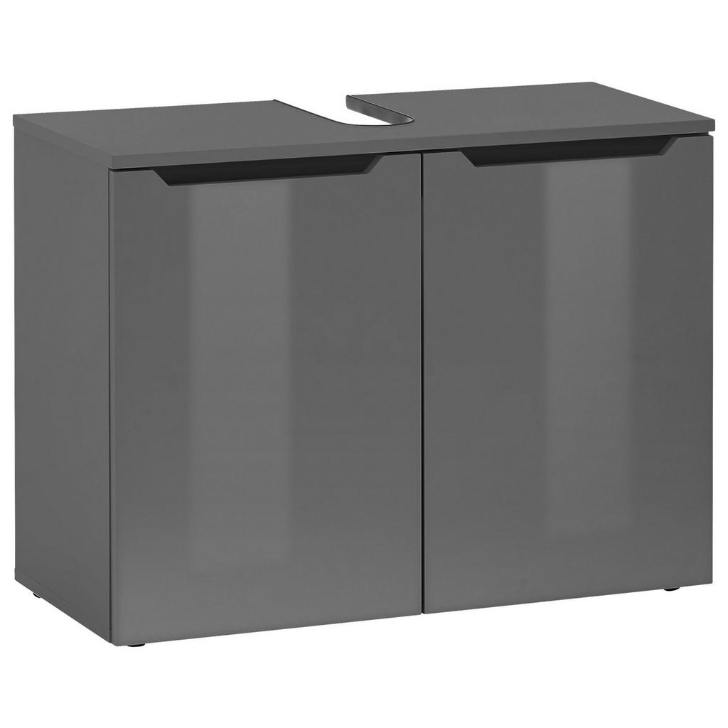 home24 SKRINKA POD UMÝVADLO, čierna, antracitová s vysokým leskom, antracitová,.