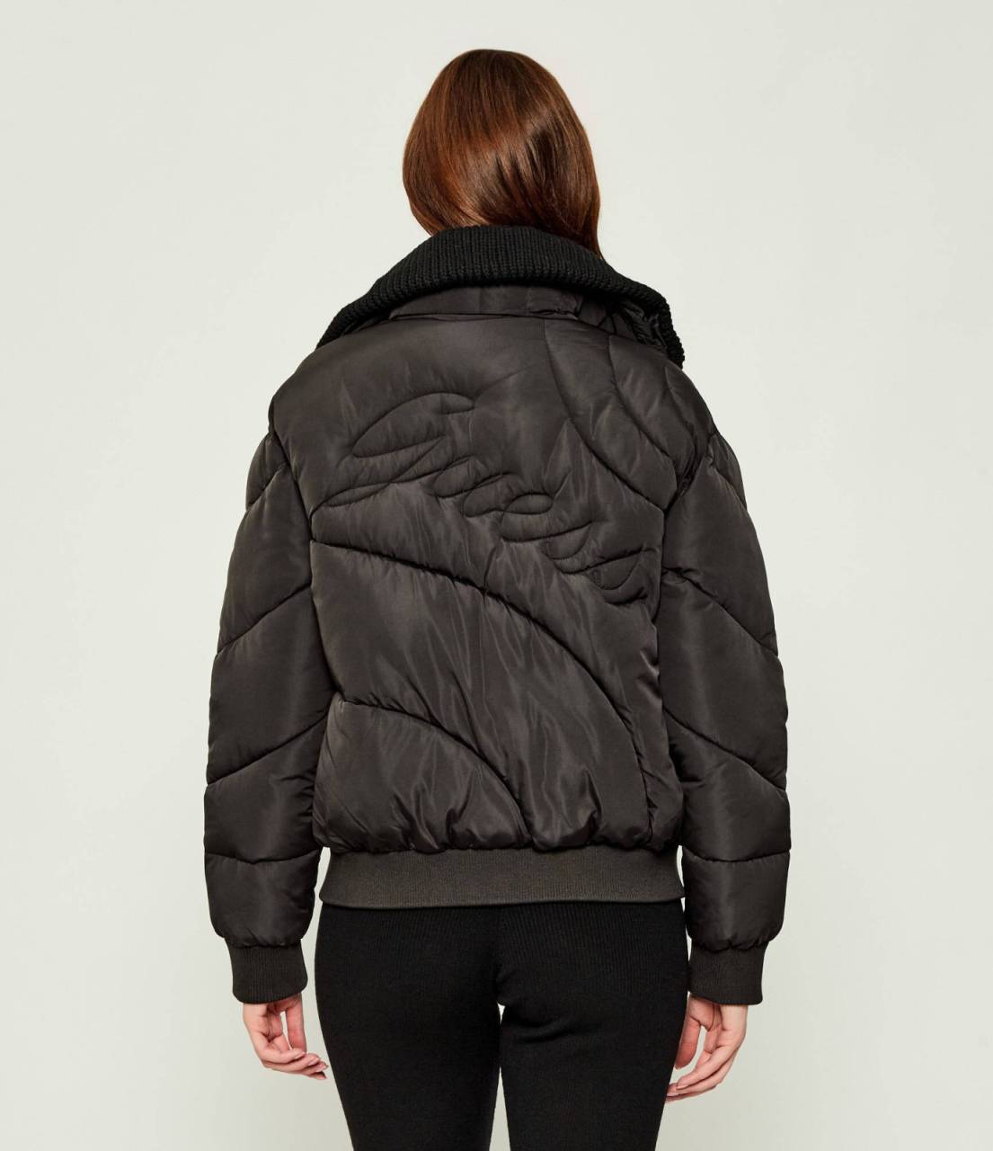 Guess dora detachable knit-collar pu s.