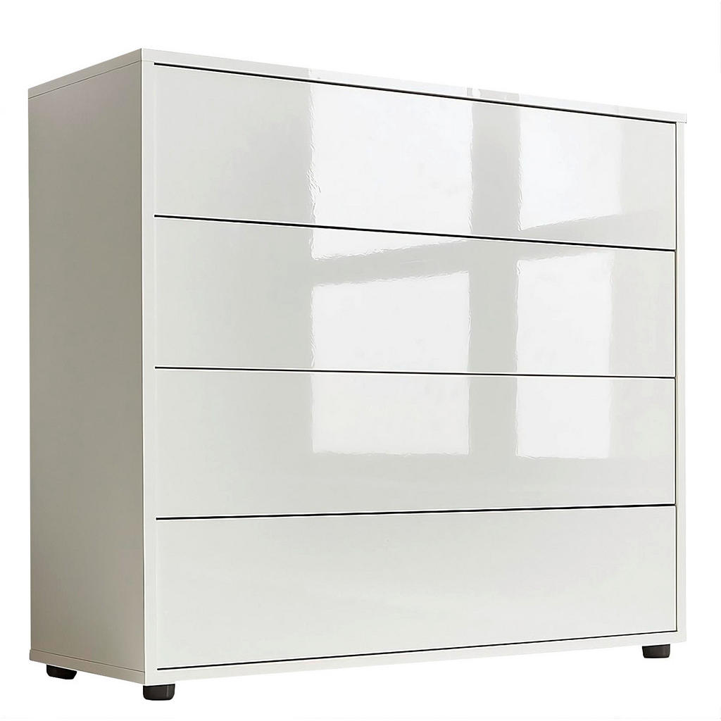 MID.YOU KOMODA, biela, biela s vysokým leskom, 79/73/33 cm.