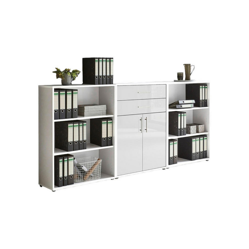 MID.YOU SKRINKA NA DOKUMENTY, biela, biela s vysokým leskom, 253,2/113,6/33 cm.