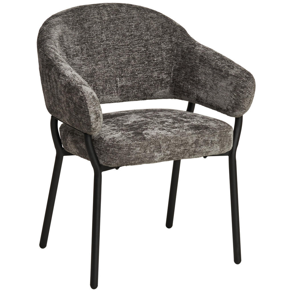 MID.YOU STOLIČKA S PODRÚČKAMI, železo, mikrovlákno, antracitová.