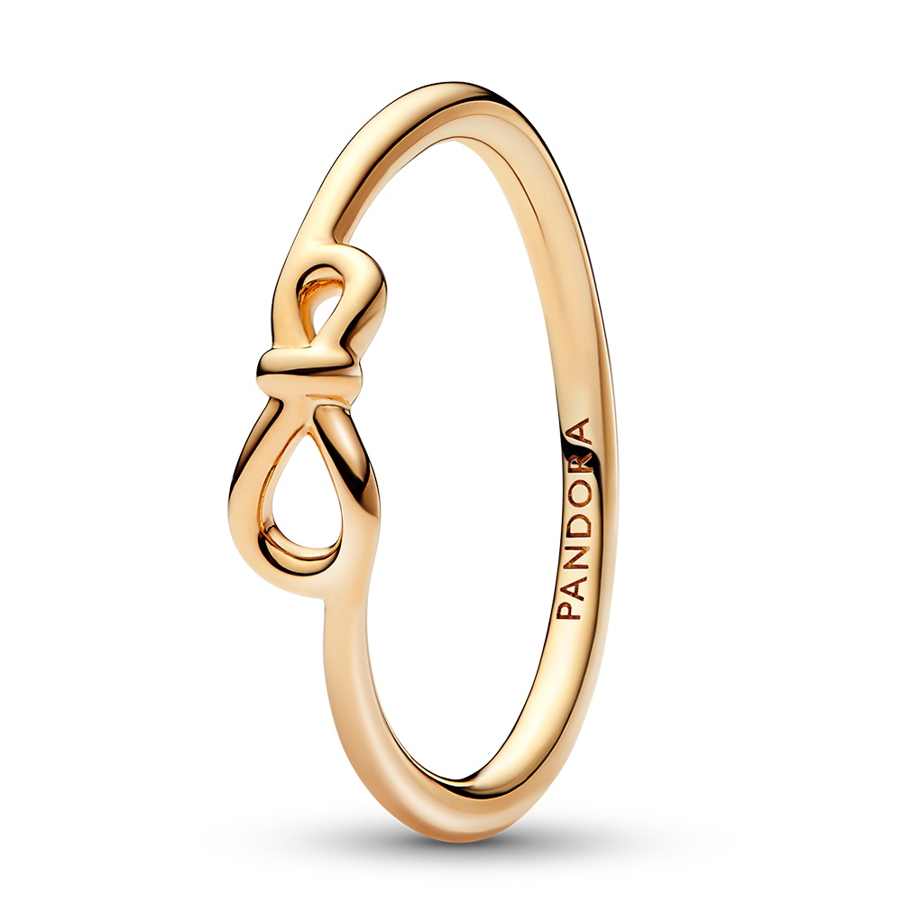 Pandora Pozlátený prsteň Uzol nekonečna Shine Moments 168898C00 48 mm.