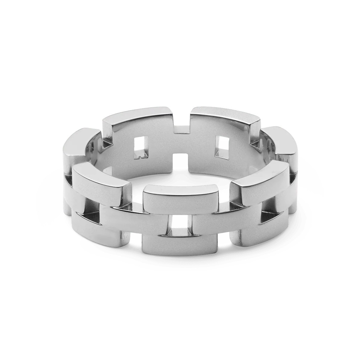 Daniel Wellington Pôvabný oceľový prsteň 3-Link DW0040102 58 mm.