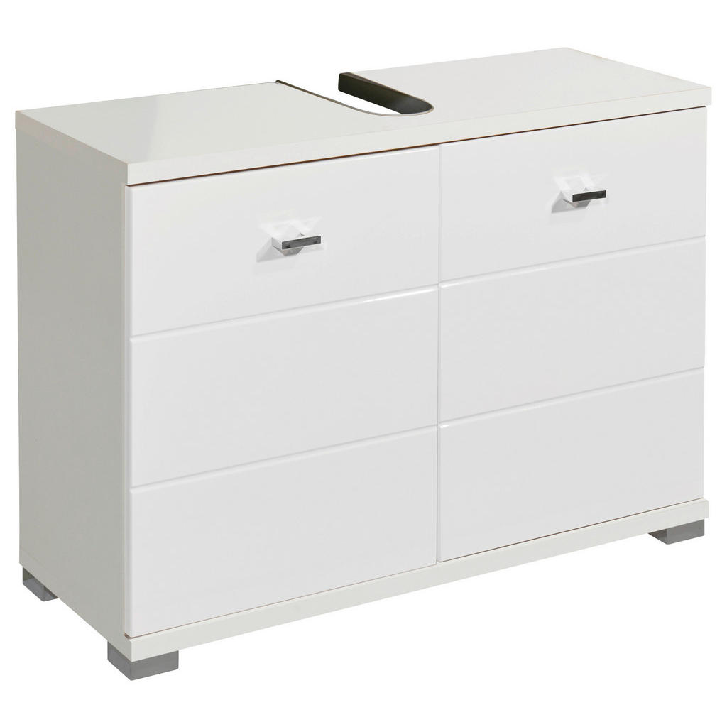 Livetastic SKRINKA POD UMÝVADLO, biela s vysokým leskom, biela, 80/57/31 cm.