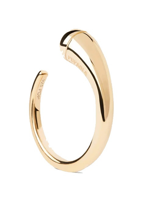 PDPAOLA Otvorený pozlátený prsteň Loop Essentials AN01-D01 54 mm.