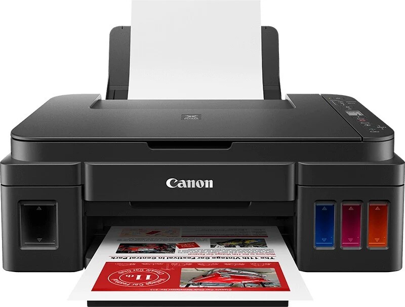 Canon PIXMA G3410 2315C009 atramentová multifunkcia.
Kompaktná, doplniteľná multifunkčná tlačiareň s Wi-Fi a vysokou výťažnosťou pre cenovo dostupnú tlač v domácnosti alebo podniku z inteligentných zariadení a cloudu.Všeobecné špecifikácieFunkcie: Wi-Fi, tlač, kopírovanie, skenovanie, softvér Cloud LinkŠpecifikácia tlačiarneRozlíšenie tlače: Až 4 800 × 1 200 dpi
Technológia tlače: 2 kazety FINE (čierna a farebná)
Rýchlosť čiernobielej tlače: Približne 8,8 obr./min
Rýchlosť farebnej tlače: Približne 5 obr./min
Bezokrajová tlač: ÁnoKazety a výťažnosť A4:
GI-490 (PGBK) - 6 000 strán
GI-490 (C) - 7 000 strán
GI-490 (M) - 7 000 strán
GI-490 (Y) - 7 000 stránMaximálna vstupná kapacita zásobníka: papiera: zadný podávač max.
Plochý skener fotografií a dokumentov so snímačom CIS

Rýchlosť skenovania: približne 19s
Rozlíšenie skenera: 600 × 1 200 dpi
Maximálna veľkosť dokumentu: 216 × 297 mmKopírovanie
Rýchlosť kopírovania: sFCOT: približ.
Viacnásobné kopírovanie: 20 kópií (max.)Typ rozhrania:
Displej LCD (1,2