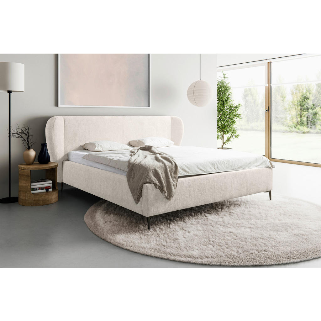 MID.YOU ČALÚNENÁ POSTEĽ, 180/200 cm, perleťová.