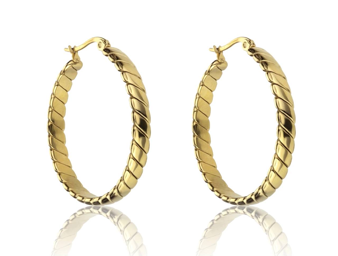 Marc Malone Elegantné kruhové náušnice Stella Gold Earrings MCE23014G.