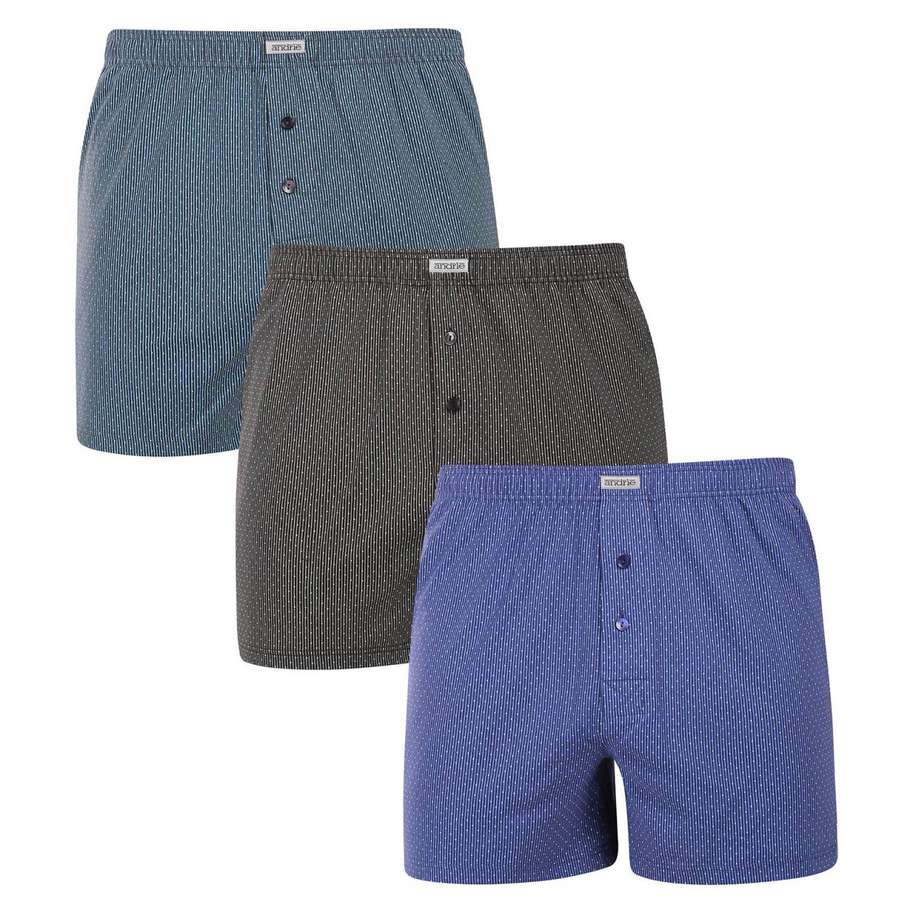 3PACK pánske trenky Andrie viacfarebné (PS 5893C) XL, trenírky.
Doplnite svoj šatník o pohodlný a štýlový kúsok.
Prémiový materiál pre celodenné pohodlie
Boxerky Andrie sú vyrobené zo 100 % bavlny, ktorá ponúka jemnosť a priedušnosť.
Elegantný dizajn a pohodlný strih
Boxerky majú diskrétne vzory v rôznych farbách, ktoré dodávajú šatníku moderný vzhľad a originalitu.
Prečo si kúpiť boxerky Andrie?

100% bavlna pre jemnosť a pohodlie.


Klasický voľný strih pre maximálny komfort.


Diskrétny dizajn, ktorý sa hodí na každú príležitosť.

Andrie ponúka české spodné prádlo pre mužov, ktorí vedia, čo chcú
Pánske boxerky Andrie vynikajú príjemnými materiálmi a kvalitným spracovaním.
Ako sa starať o boxerky Andrie
Aby si zachovali kvalitu a pohodlie, postupuj podľa týchto jednoduchých krokov:

Pranie: Per na maximálnej teplote 40 °C s jemnými pracími prostriedkami, aby materiál zostal mäkký a vzory intenzívne.


Sušenie: Boxerky nesušte v sušičke, odporúčame ich nechať voľne uschnúť.


Žehlenie: Pre hladký vzhľad môžete boxerky žehliť na nízkej teplote.

Tip: Staňte sa odborníkom na údržbu spodnej bielizne vďaka tipom v našom článku a doprajte svojim obľúbeným kúskom starostlivosť, ktorú si zaslúžia.