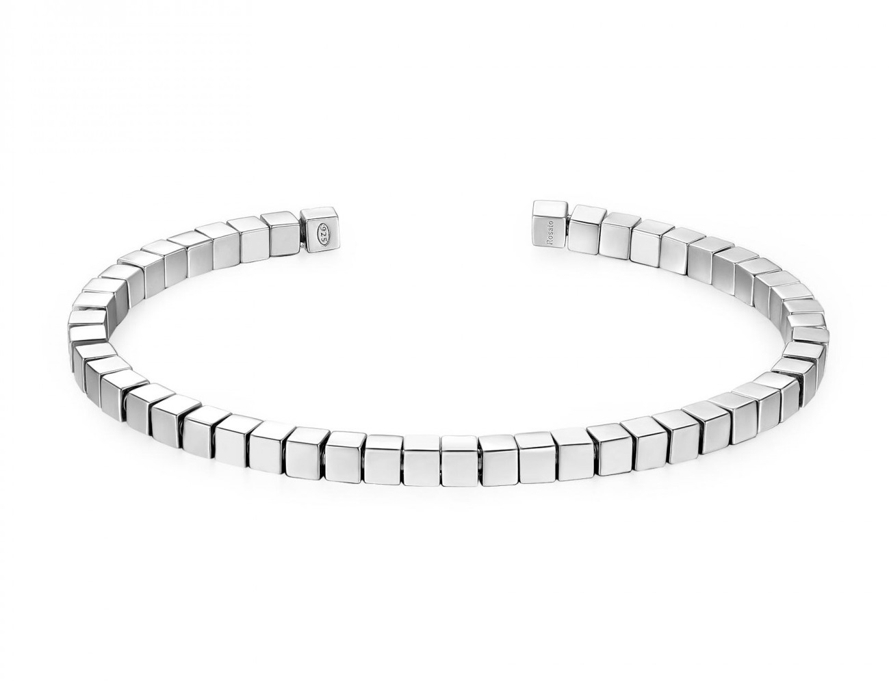 Rosato Pevný strieborný náramok cubic RZB030 6,4 cm.