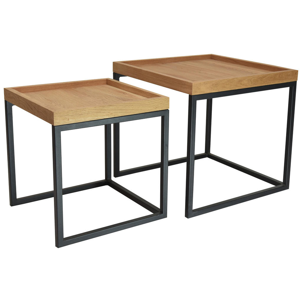 Boxxx SADA KONFERENČNÝCH STOLÍKOV, čierna, divoký dub, drevo, kov, 50/50/48 cm.