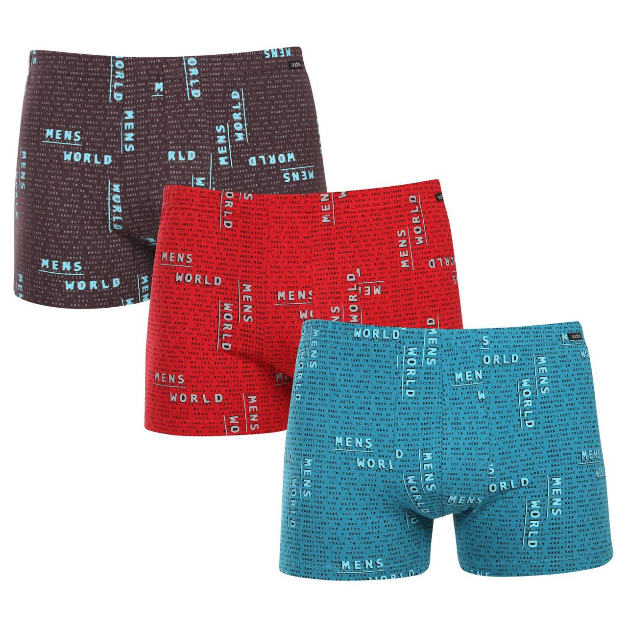 3PACK pánske boxerky Andrie viacfarebné (PS 5784) XXL, trenky.
Hľadáte spodnú bielizeň, ktorá vám poskytne maximálne pohodlie, kvalitné spracovanie a zároveň vás nesklame ani svojim vzhľadom?
Kvalitný materiál, ktorý sa dobre nosí
Boxerky sú vyrobené z príjemnej zmesi bavlny s prímesou elastanu.
Moderný dizajn a klasický štýl
Boxerky majú pohodlný strih s dlhšími nohavičkami, ktoré oceníš pri každodennom nosení aj pri dlhšom sedení – nehrozí vyhrnutie ani odieranie.
Prečo vyskúšať boxerky Andrie

Pohodlný strih s dlhšími nohavičkami: Skvele sedia a držia tvar po celý deň bez zhrňovania.
Štýlový dizajn: Hravé, ale vkusné prevedenie, ktoré vám dodá šmrnc.
Kvalitný materiál: Kombinácia bavlny a elastanu pre ideálny pomer mäkkosti a pružnosti.

Andrie ponúka české spodné prádlo pre mužov, ktorí vedia, čo chcú
Pánske trenky Andrie vynikajú príjemnými materiálmi aj kvalitou spracovania.
Ako sa starať o pánske boxerky Andrie
Aby ti boxerky vydržali dlho v skvelom stave, odporúčame dodržiavať nasledujúce pokyny na údržbu.

Pranie: Boxerky odporúčame prať pri maximálnej teplote 40 °C.
Sušenie: Sušenie v sušičke sa neodporúča – vysoké teploty môžu poškodiť elastické vlákna a spôsobiť srážanie tkaniny.
Žehlenie: V prípade potreby môžete boxerky žehliť na nižšej teplote vhodnej pre bavlnu.

Tip: Staňte sa odborníkom na údržbu spodnej bielizne vďaka tipom v našom článku a doprajte svojim obľúbeným kúskom starostlivosť, ktorú si zaslúžia.