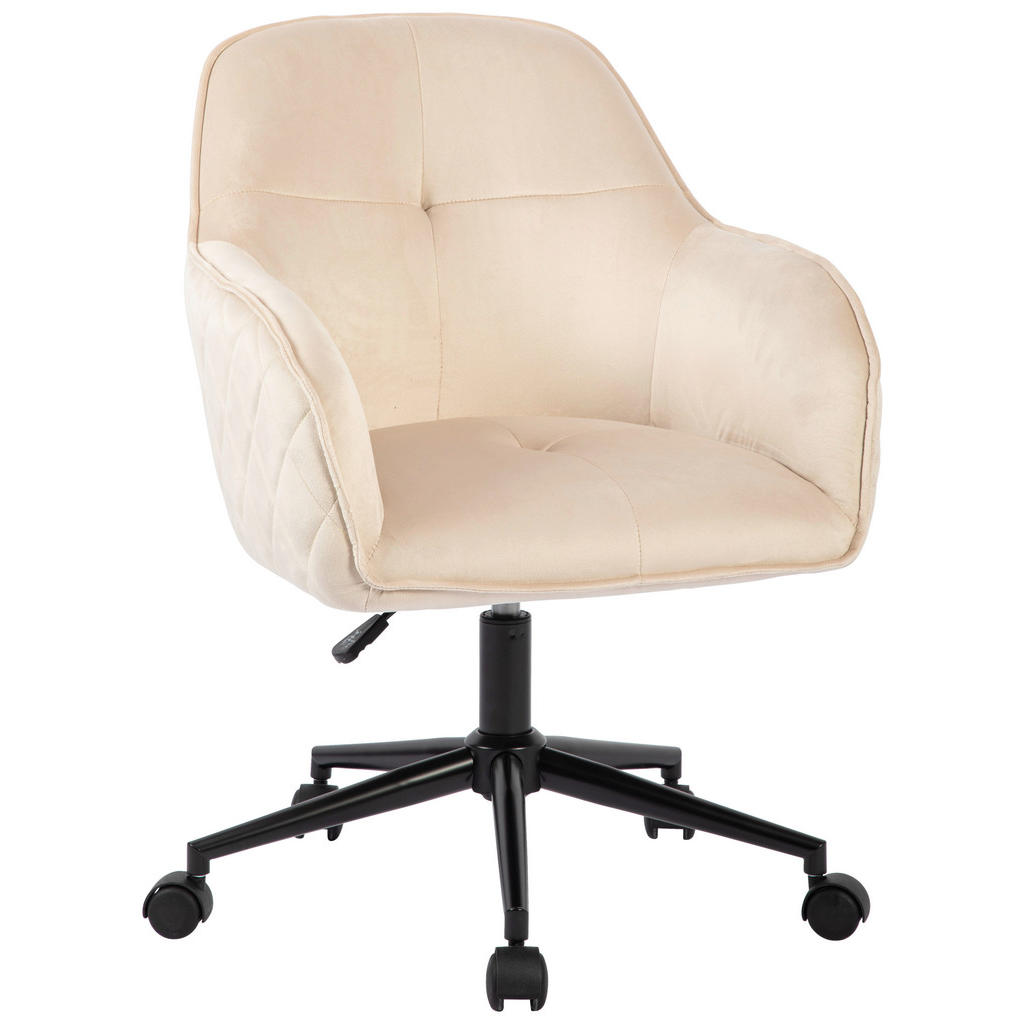 MID.YOU OTOČNÁ STOLIČKA, zamat, čierna, béžová.