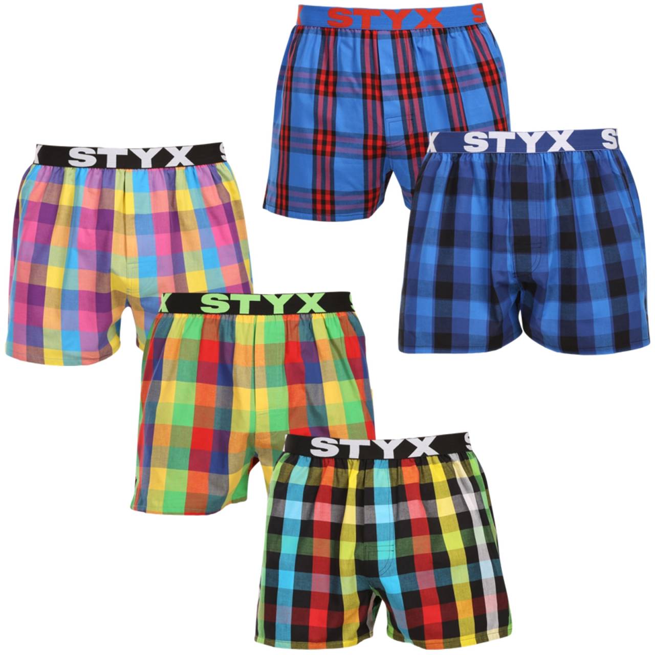 5PACK pánske trenky Styx športová guma viacfarebné (5B0112356) XL, trenírky.
Hľadáte šortky, ktoré v sebe spájajú štýl, pohodlie a prvotriednu kvalitu?
Vysokokvalitná bavlna pre dokonalé pohodlie
Šortky sú vyrobené z prvotriednej 100 % bavlny, ktorá je nielen mäkká na dotyk, ale aj úžasne priedušná.
Klasický strih a moderný vzhľad
Vďaka voľnému strihu sa v týchto šortkách budete cítiť úplne pohodlne, pretože poskytujú dostatok priestoru na prirodzený pohyb.
Prečo by ste určite mali vyskúšať šortky Styx

100 % bavlna pre maximálne pohodlie: Šortky sú vyrobené z vysokokvalitnej bavlny, ktorá je mäkká, priedušná a jemná k pokožke, čo zaručuje pohodlie počas celého dňa.
Športový tkaný elastický: Pevná, ale pohodlná guma s logom Styx drží šortky na mieste bez nepríjemného zarezávania alebo uvoľňovania.
Česká výroba a kvalitné spracovanie: Styx je tradičná česká značka, ktorá sa pýši precíznym spracovaním, odolnosťou a dlhou životnosťou výrobkov.

Česká značka Styx ponúka zábavu aj prvotriednu kvalitu
Spodnú bielizeň Styx si obľúbia najmä tí, pre ktorých je dôležitá individualita.
Ako sa starať o šortky Styx?
Aby ste si šortky udržali dlho v skvelej kondícii, odporúčame dodržiavať tieto tipy.

Pranie: Odporúčame prať pri teplote 30 °C, aby si bavlna zachovala svoju mäkkosť a farby zostali sýte.
Sušička: Sušenie v sušičke sa neodporúča, aby sa materiál nezrazil.
Žehlenie: Bavlnu je možné žehliť, ale odporúča sa nižšia teplota, aby nedošlo k poškodeniu látky.

Tip: Staňte sa expertom na údržbu spodnej bielizne vďaka radám v našom článku a doprajte svojim obľúbeným kúskom starostlivosť, ktorú si zaslúžia.