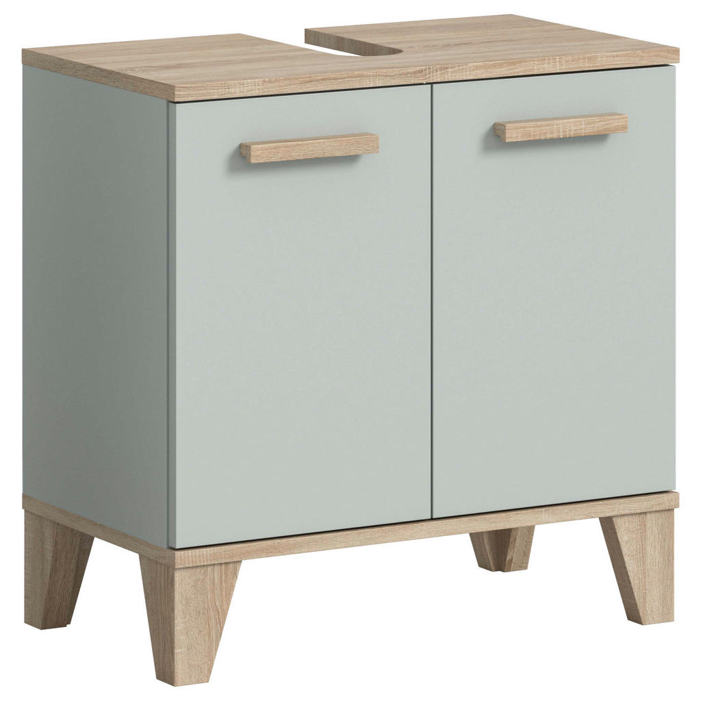 MID.YOU SPODNÁ UMÝVADLOVÁ SKRINKA, svetlozelená, farba duba, 60/61/34 cm.