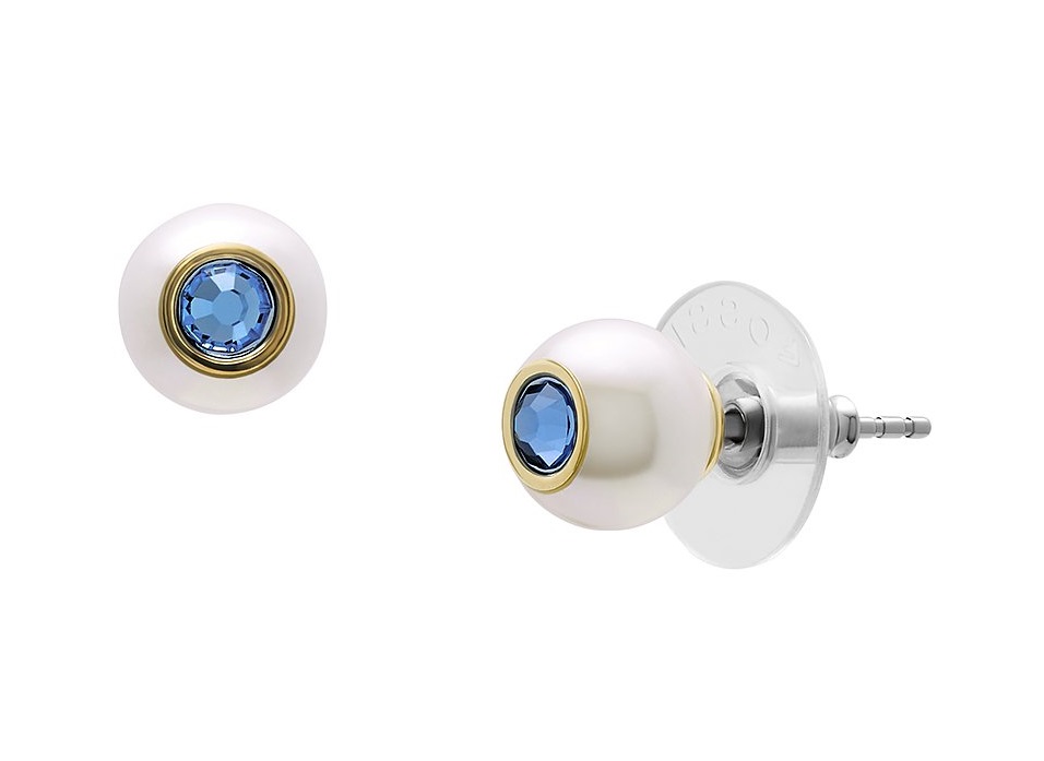 Fossil Slušivé náušnice s modrými kryštálmi Bright Baubles JA7253710.