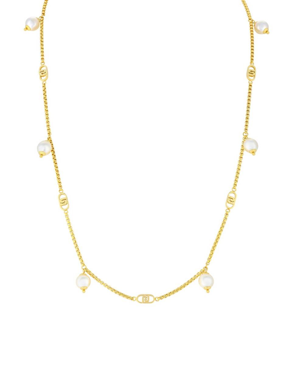 Liu Jo Pôvabný pozlátený náhrdelník so syntetickými perlami LJ2915.
