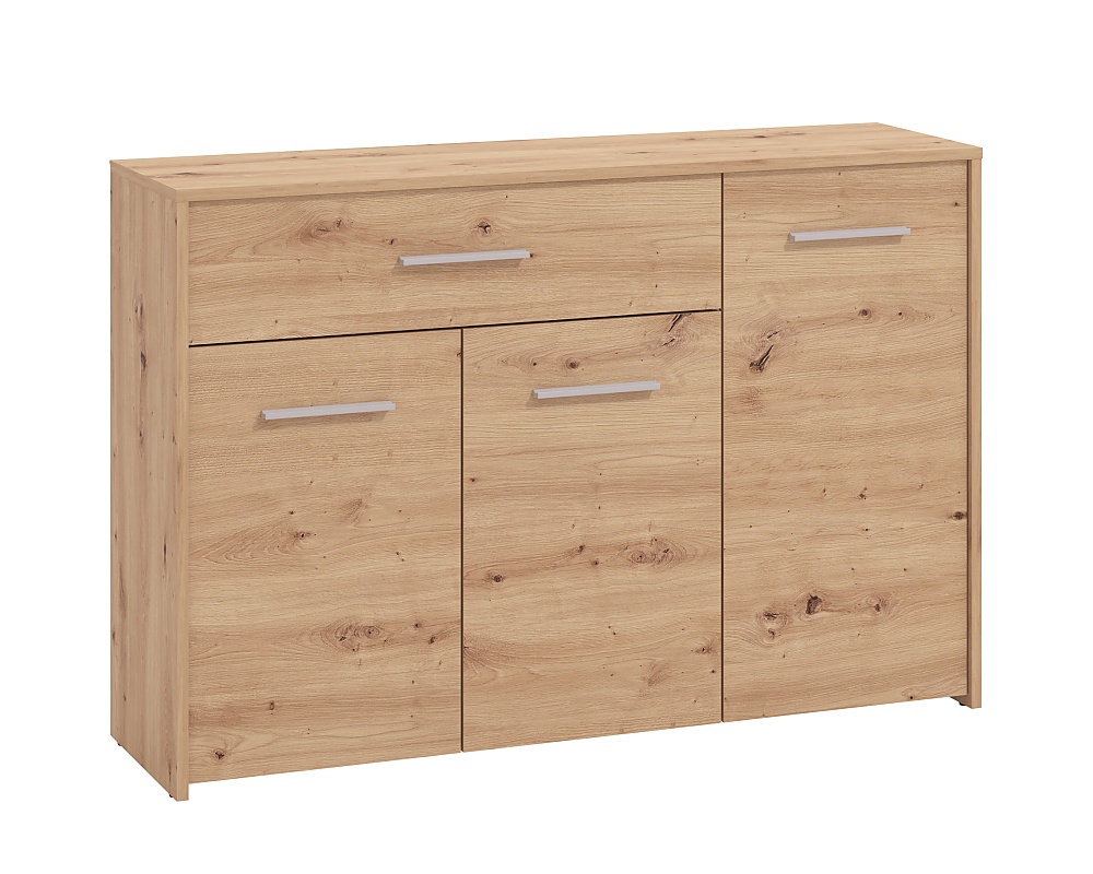 Komoda 3d+1z joel - dub artisan.

 

Komoda je opatrená dvierkami za ktorými sa skrývajú priehradky a širokou zásuvkou.

 

Rozmery komody 3D+1Z Joel sú 119x80,5x33cm (š, v, h).

 

Všetky produkty z kolekcie Joel nájdete nižšie v súvisiacich produktoch.