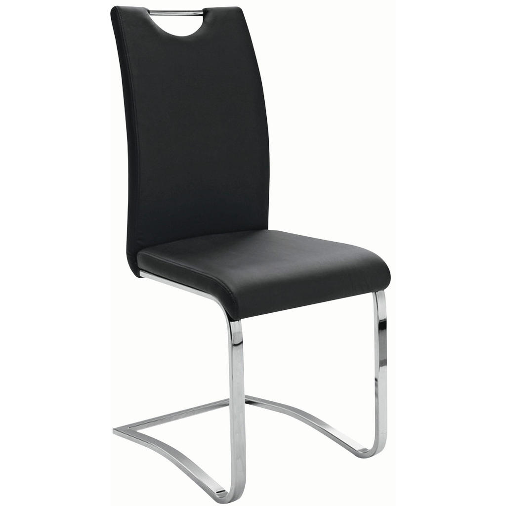 Carryhome STOLIČKA S PRUŽNÝM PODNOŽÍM, vzhľad kože, čierna.