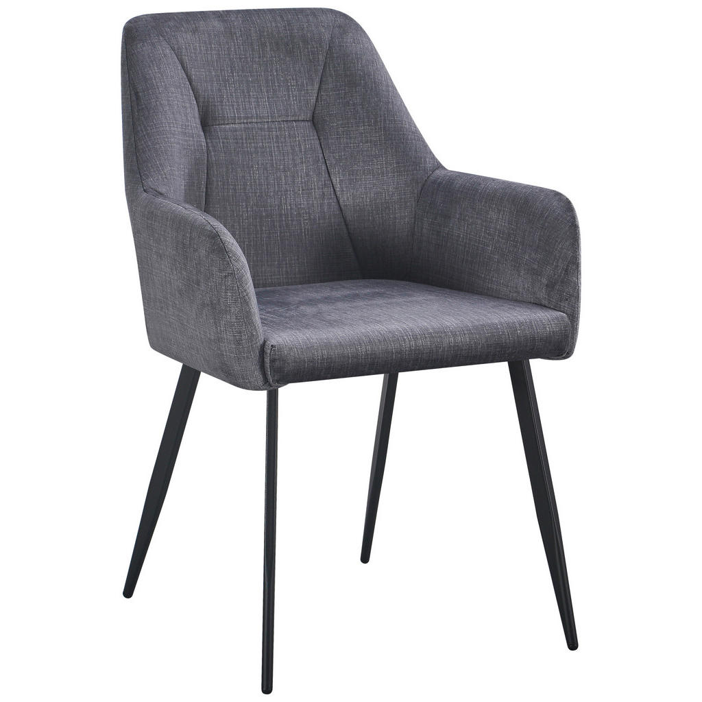 Carryhome STOLIČKA S PODRÚČKAMI, železo, tkaná textília, sivá, čierna.