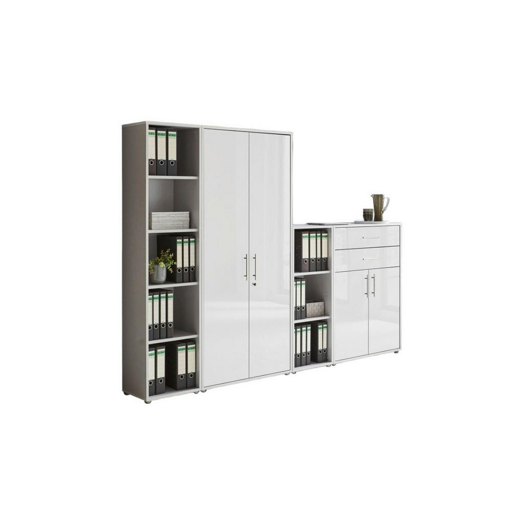 MID.YOU SKRINKA NA DOKUMENTY, sivá, biela s vysokým leskom, 257/185,6/33 cm.